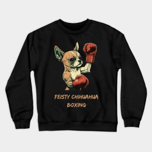 Feisty Chihuahua Boxing Crewneck Sweatshirt